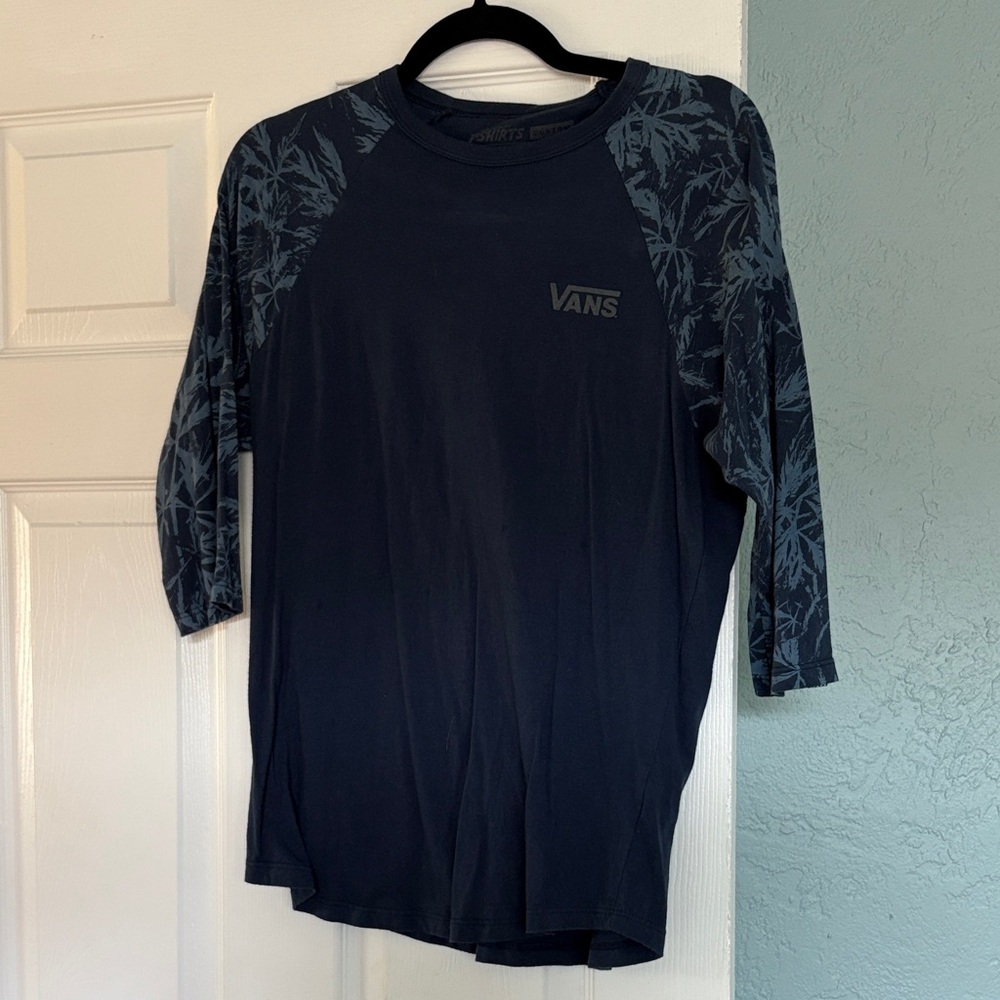 Vans Black and Gray Graphic Raglan Tee